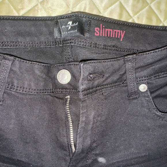 Girls 7 for all Mankind Black Slimmy Jeans size 14 - Picture 2 of 2